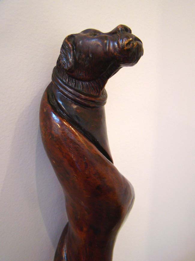 A fabulous 19th century carved walking stick with dog's head knob circa 1875 — image 3
